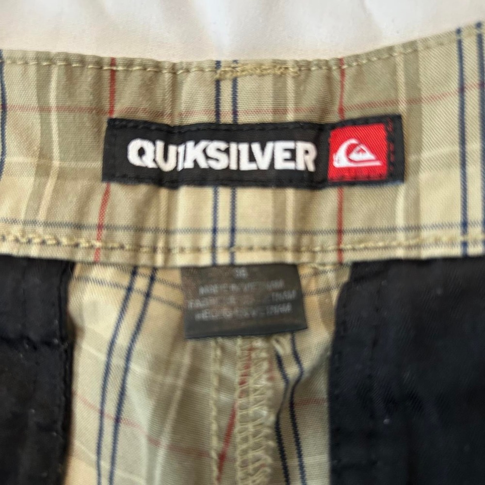 Quicksilver Men's Plaid Shorts | Tan Khaki Casual Boardwalk Surf Skate Size: 38 - Picture 4 of 8